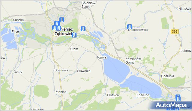 mapa Topola gmina Kamieniec Ząbkowicki, Topola gmina Kamieniec Ząbkowicki na mapie Targeo