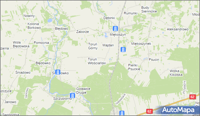 mapa Toruń Dworski, Toruń Dworski na mapie Targeo