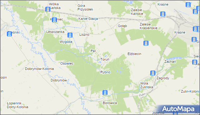 mapa Toruń gmina Rejowiec Fabryczny, Toruń gmina Rejowiec Fabryczny na mapie Targeo