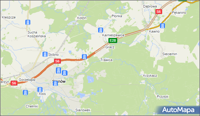 mapa Trawica, Trawica na mapie Targeo