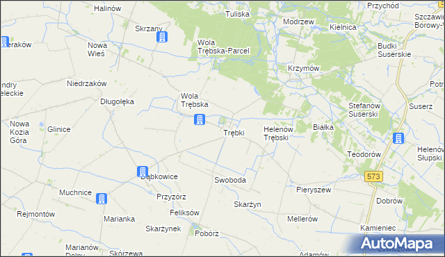 mapa Trębki, Trębki na mapie Targeo