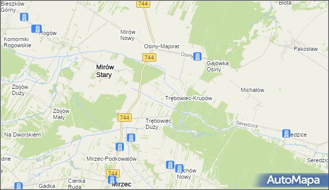 mapa Trębowiec-Krupów, Trębowiec-Krupów na mapie Targeo
