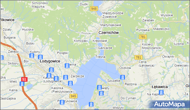 mapa Tresna, Tresna na mapie Targeo