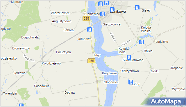 mapa Trląg, Trląg na mapie Targeo