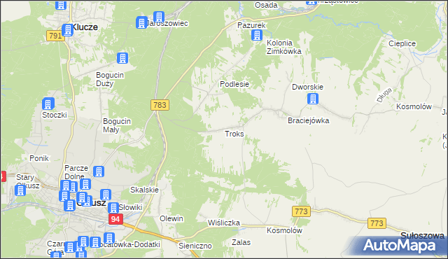 mapa Troks, Troks na mapie Targeo