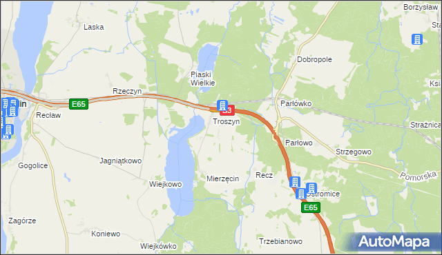 mapa Troszynek, Troszynek na mapie Targeo
