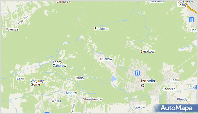 mapa Truskaw, Truskaw na mapie Targeo