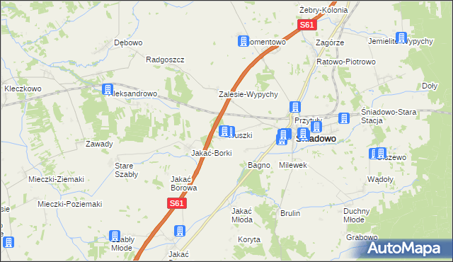 mapa Truszki gmina Śniadowo, Truszki gmina Śniadowo na mapie Targeo