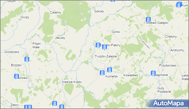 mapa Truszki-Zalesie, Truszki-Zalesie na mapie Targeo