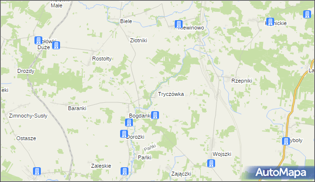 mapa Tryczówka, Tryczówka na mapie Targeo
