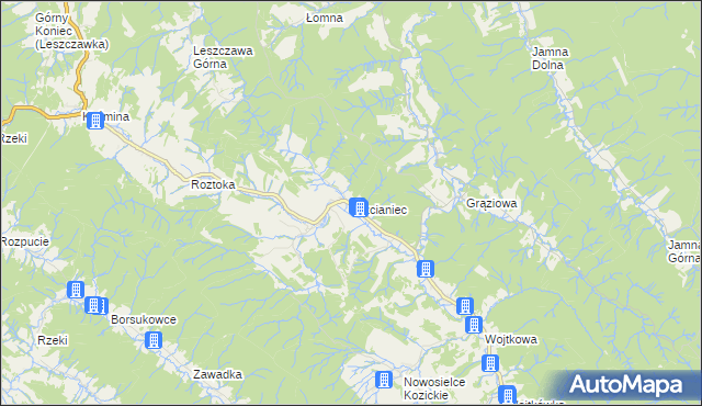 mapa Trzcianiec, Trzcianiec na mapie Targeo