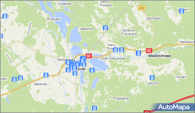 mapa Trzciel-Odbudowa, Trzciel-Odbudowa na mapie Targeo