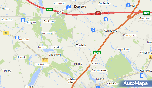 mapa Trzcielin, Trzcielin na mapie Targeo