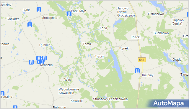 mapa Trzcin, Trzcin na mapie Targeo