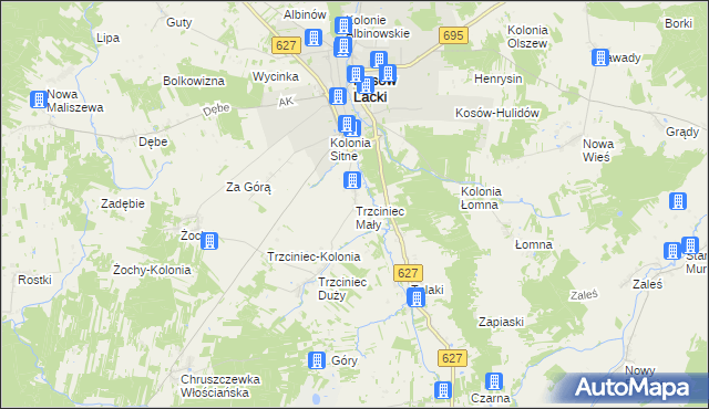 mapa Trzciniec Mały, Trzciniec Mały na mapie Targeo