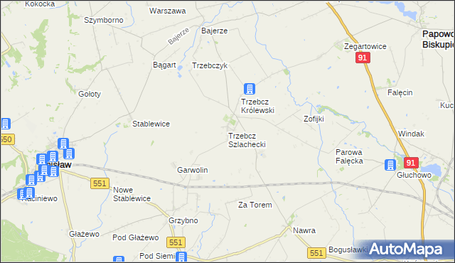 mapa Trzebcz Szlachecki, Trzebcz Szlachecki na mapie Targeo