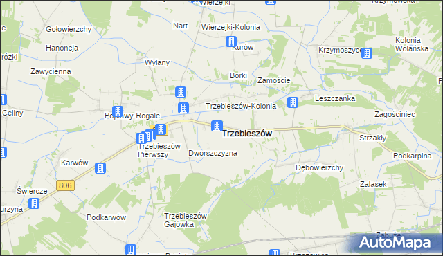mapa Trzebieszów, Trzebieszów na mapie Targeo