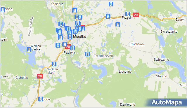 mapa Trzebieszyno, Trzebieszyno na mapie Targeo