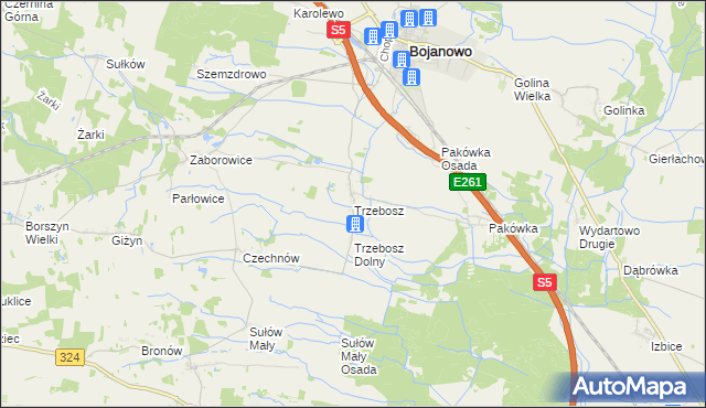 mapa Trzebosz, Trzebosz na mapie Targeo