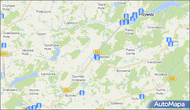 mapa Trzepowo gmina Przywidz, Trzepowo gmina Przywidz na mapie Targeo
