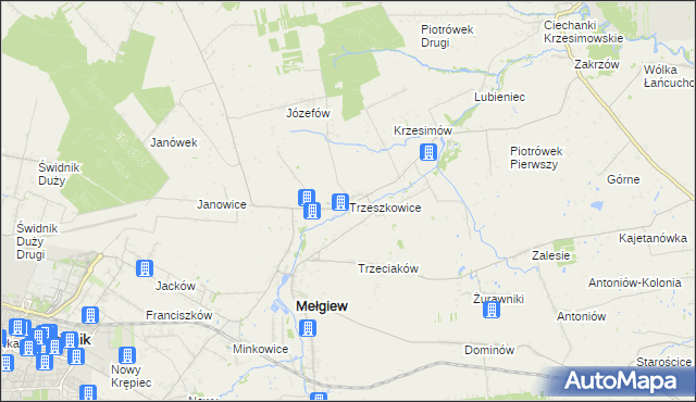 mapa Trzeszkowice, Trzeszkowice na mapie Targeo