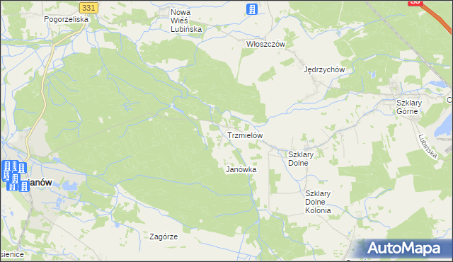 mapa Trzmielów, Trzmielów na mapie Targeo