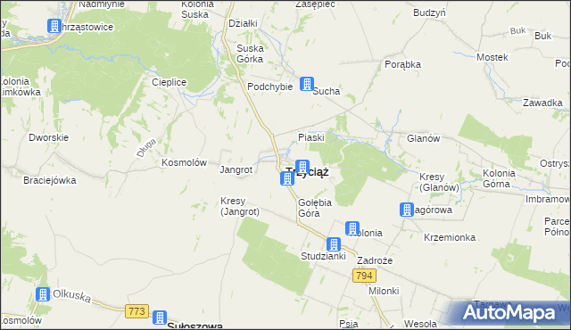 mapa Trzyciąż, Trzyciąż na mapie Targeo