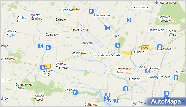 mapa Trzylatków-Parcela, Trzylatków-Parcela na mapie Targeo