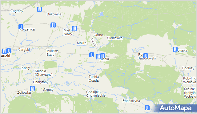 mapa Tuchla, Tuchla na mapie Targeo