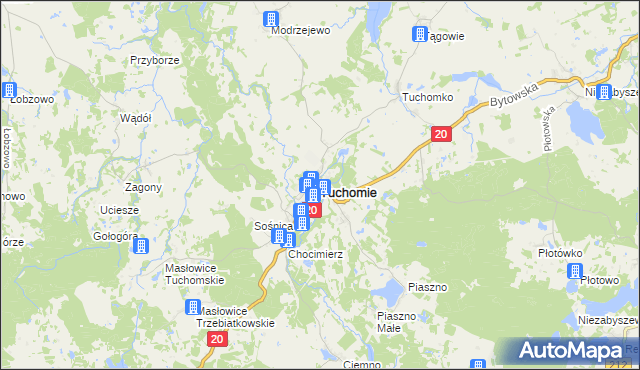 mapa Tuchomie, Tuchomie na mapie Targeo