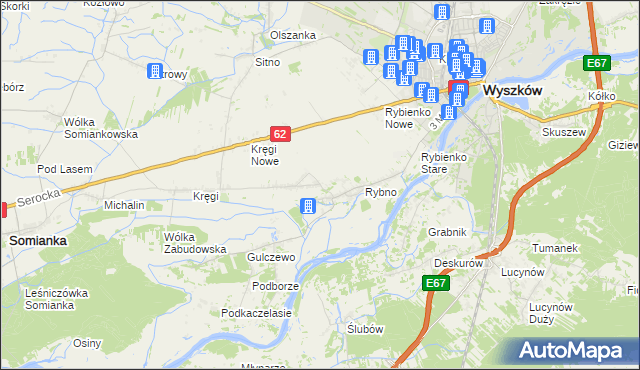 mapa Tulewo, Tulewo na mapie Targeo