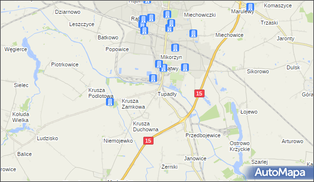 mapa Tupadły gmina Inowrocław, Tupadły gmina Inowrocław na mapie Targeo