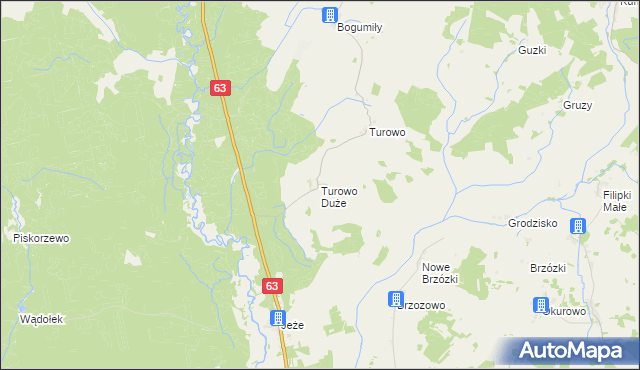 mapa Turowo Duże, Turowo Duże na mapie Targeo