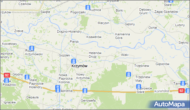 mapa Tury gmina Kościelec, Tury gmina Kościelec na mapie Targeo