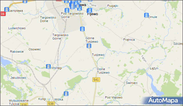mapa Tuszewo, Tuszewo na mapie Targeo