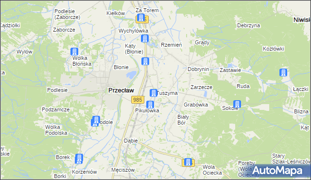 mapa Tuszyma, Tuszyma na mapie Targeo