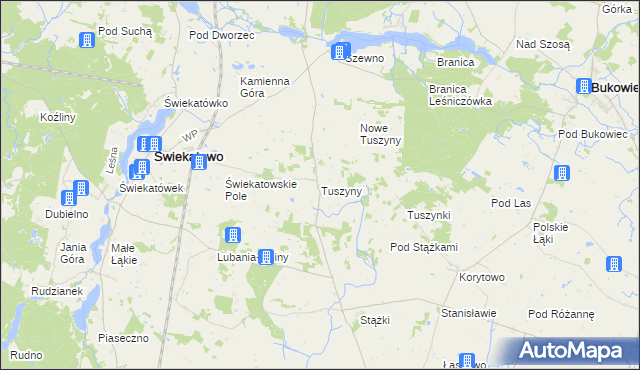 mapa Tuszyny, Tuszyny na mapie Targeo