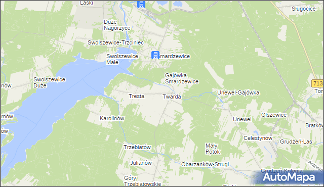 mapa Twarda, Twarda na mapie Targeo
