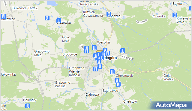 mapa Twardogóra, Twardogóra na mapie Targeo