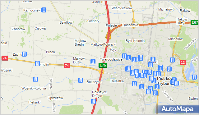 mapa Twardosławice, Twardosławice na mapie Targeo