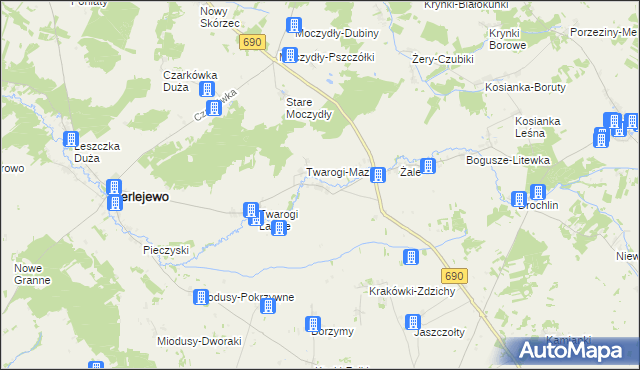 mapa Twarogi-Wypychy, Twarogi-Wypychy na mapie Targeo