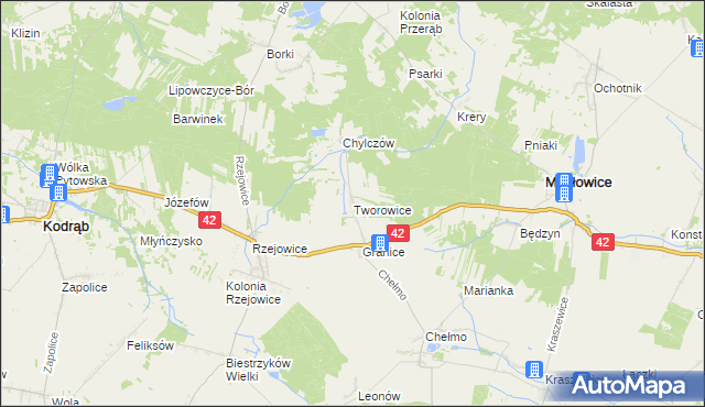 mapa Tworowice, Tworowice na mapie Targeo