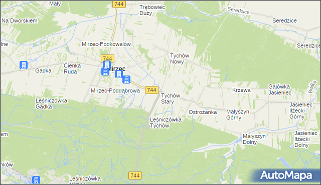 mapa Tychów Stary, Tychów Stary na mapie Targeo