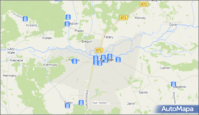 mapa Tykocin, Tykocin na mapie Targeo