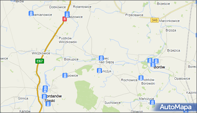 mapa Tyniec nad Ślęzą, Tyniec nad Ślęzą na mapie Targeo