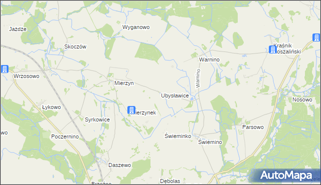 mapa Ubysławice, Ubysławice na mapie Targeo