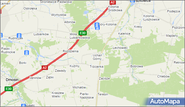 mapa Uchań Górny, Uchań Górny na mapie Targeo