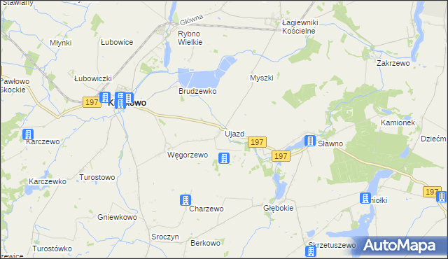 mapa Ujazd gmina Kiszkowo, Ujazd gmina Kiszkowo na mapie Targeo