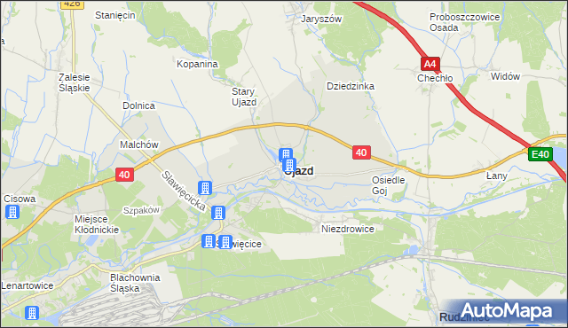 mapa Ujazd powiat strzelecki, Ujazd powiat strzelecki na mapie Targeo