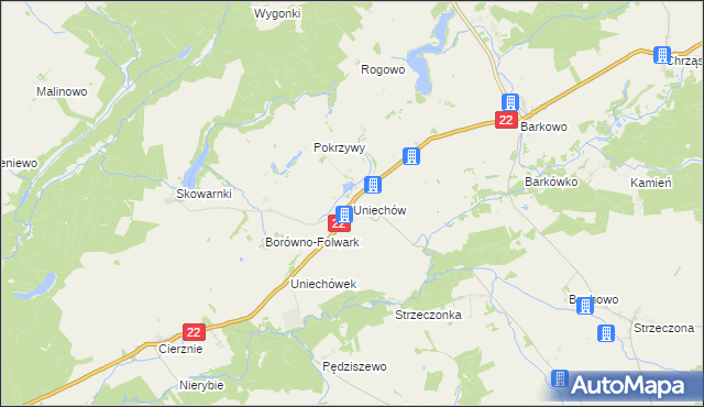 mapa Uniechów, Uniechów na mapie Targeo